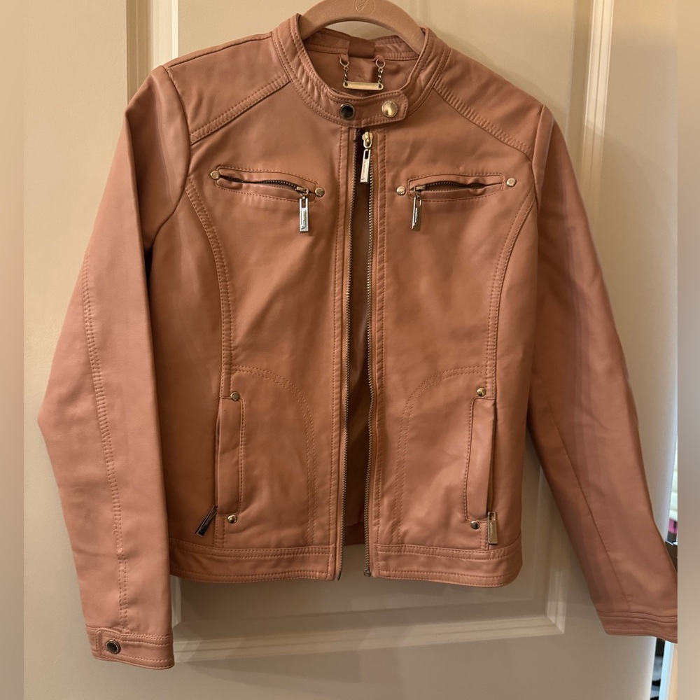 Jou Jou Kids Pink Leather Jacket